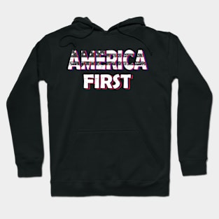 America first USA American patriot flag Memorial Day vintage Hoodie